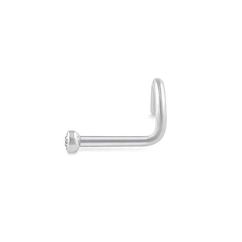 Corkscrew Nostril Ring With Jewel