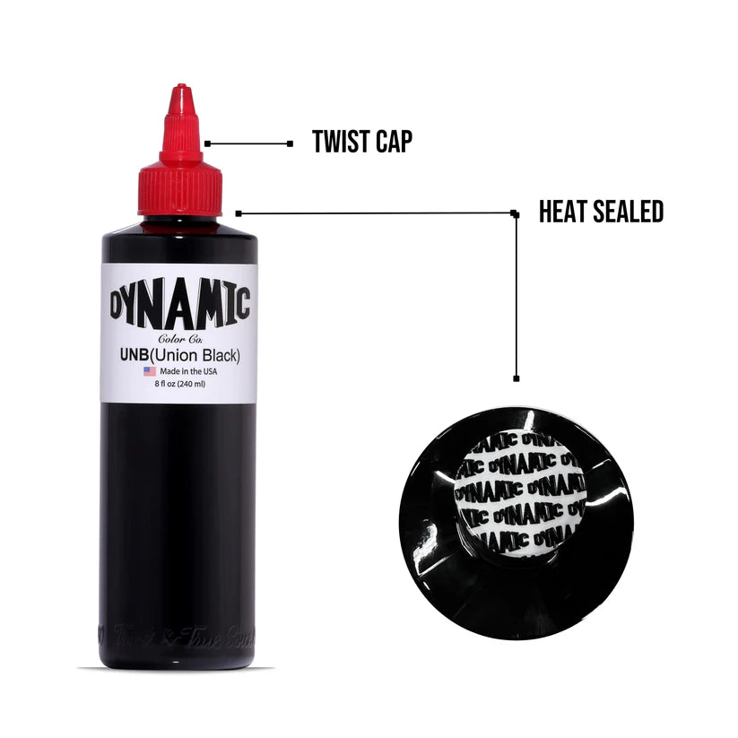 Dynamic Union Black Tattoo Ink — 8oz Bottle