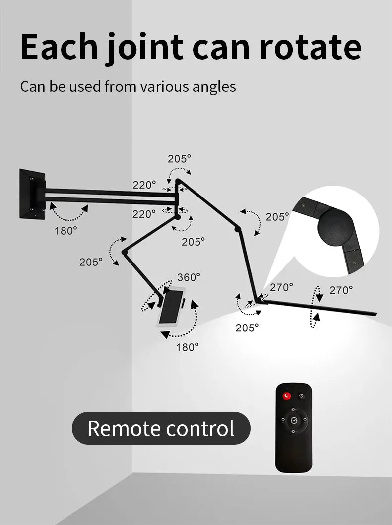 Adjustable LED-Wall Mount with Tablet Holder