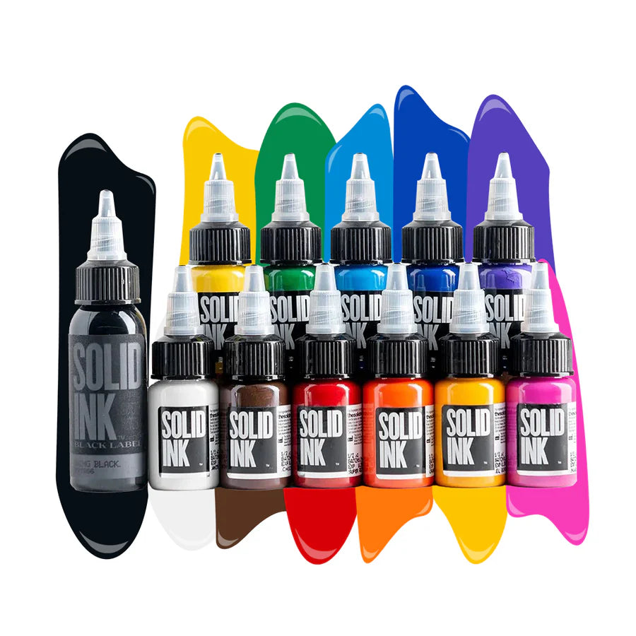 Solid Ink - 12 Color Mini Travel Set- 1/2oz – New Orleans Tattoo Supplies