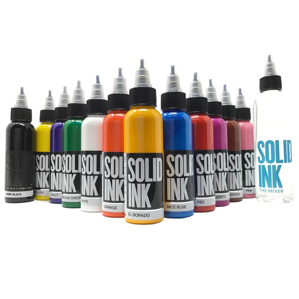 Galvanograph Ink Color Solid Ink - 12 Color Spectrum Set 1oz Bottles – New Orleans Tattoo Supplies