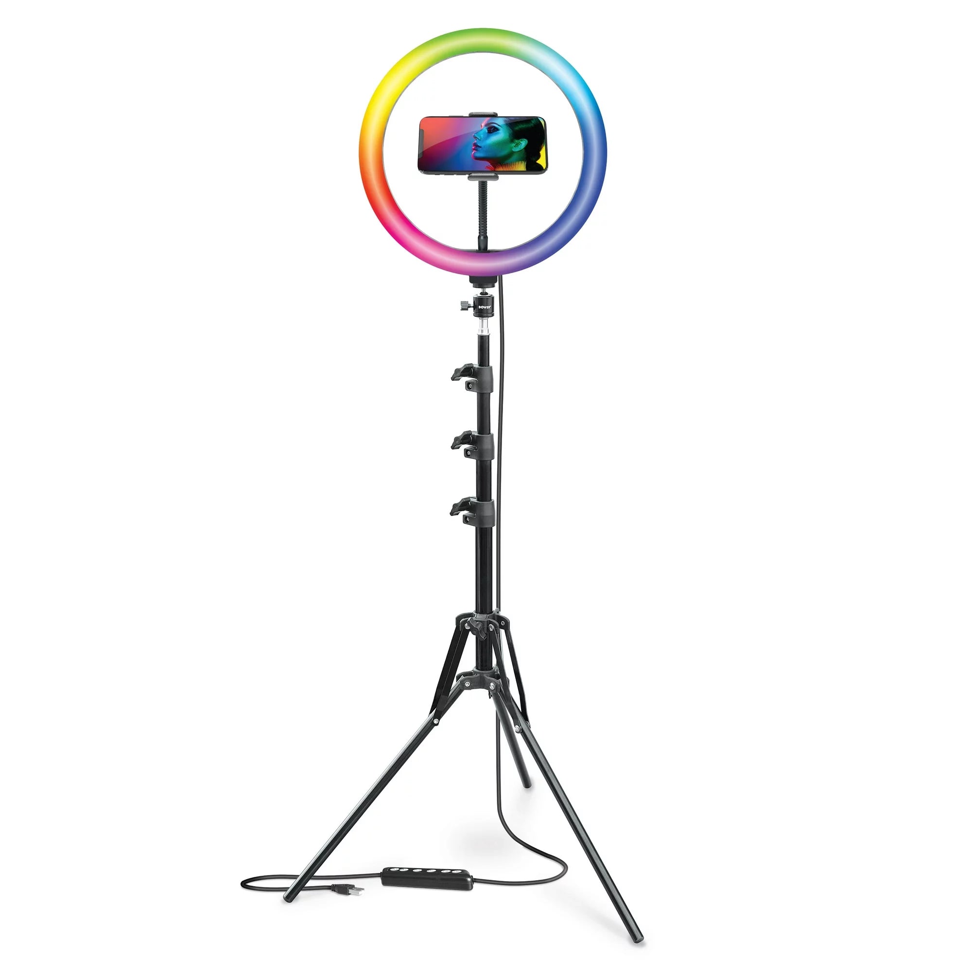 Bower 12 Inch RGB White RING LIGHT KIT 360° TRIPOD Multi Color for videos -  Helia Beer Co