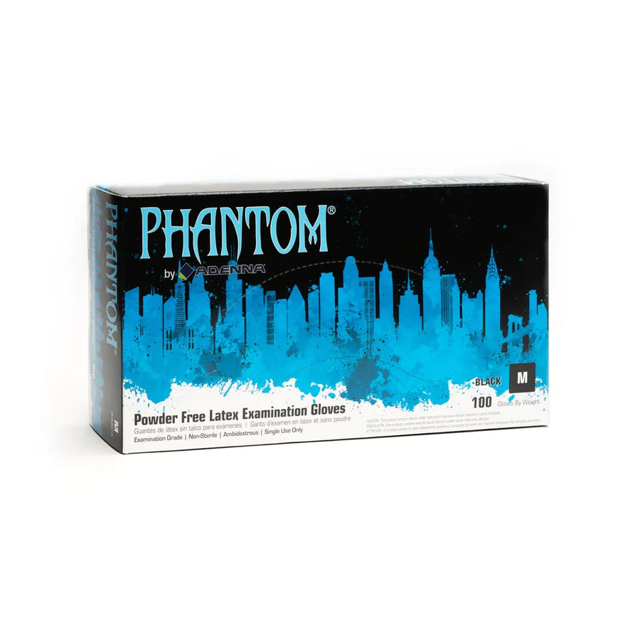 Adenna Phantom - Black Latex Exam Gloves – Powder Free