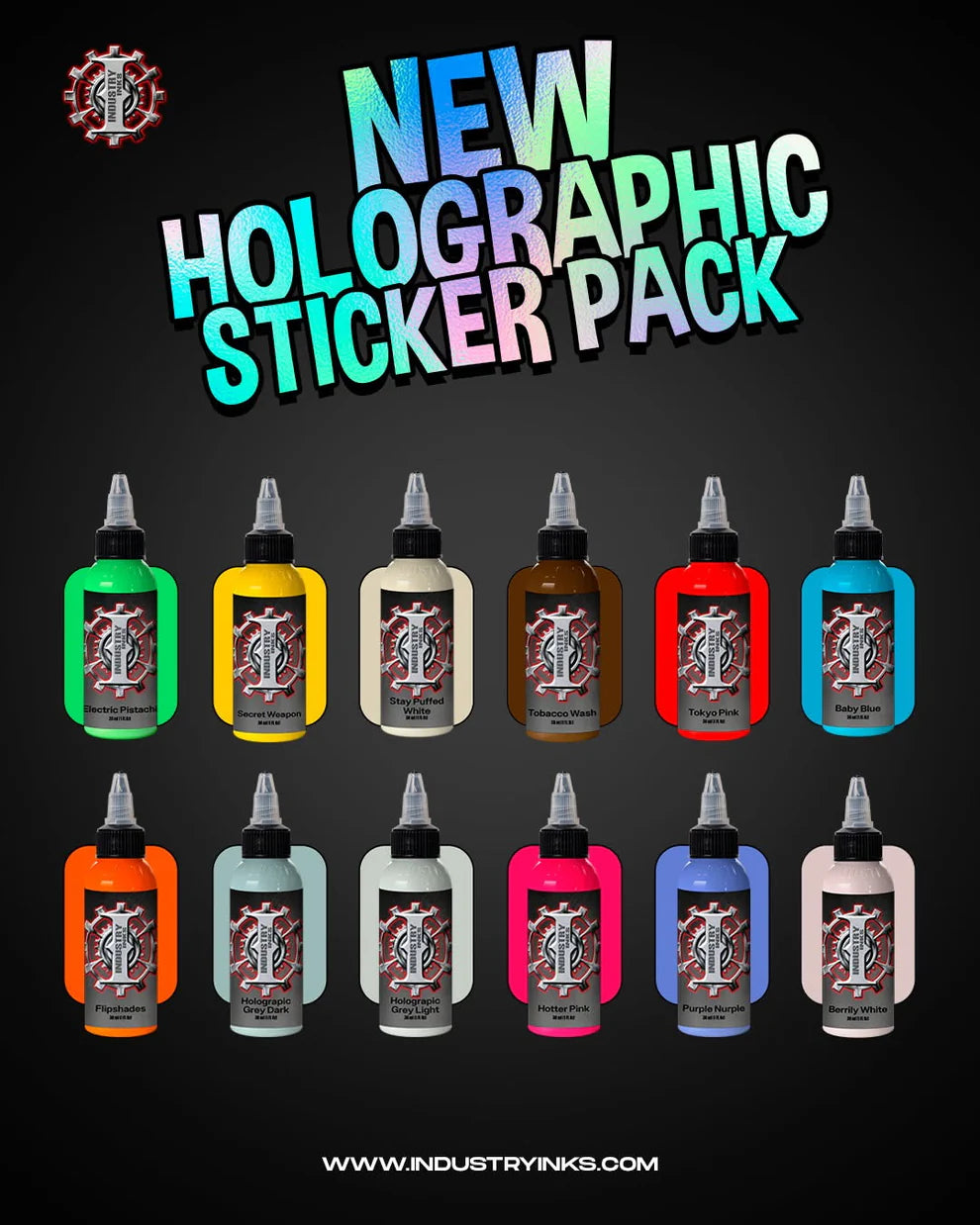 Industry Inks Holographic Sticker Color Set
