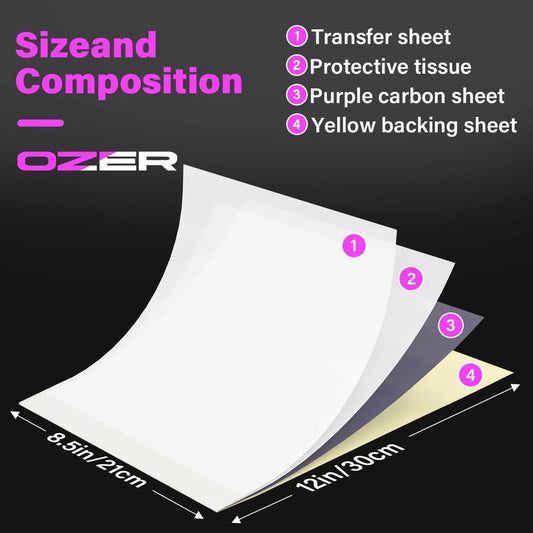 OZER THERMAL TATTOO STENCIL PAPER PACK OF 50