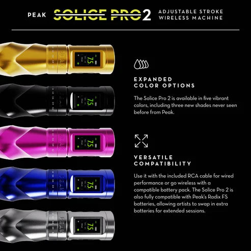 Peak Solice Pro 2 Wireless Tattoo Machine Black