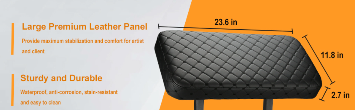 Tattoo Armrest with 2 Magnetic Trays