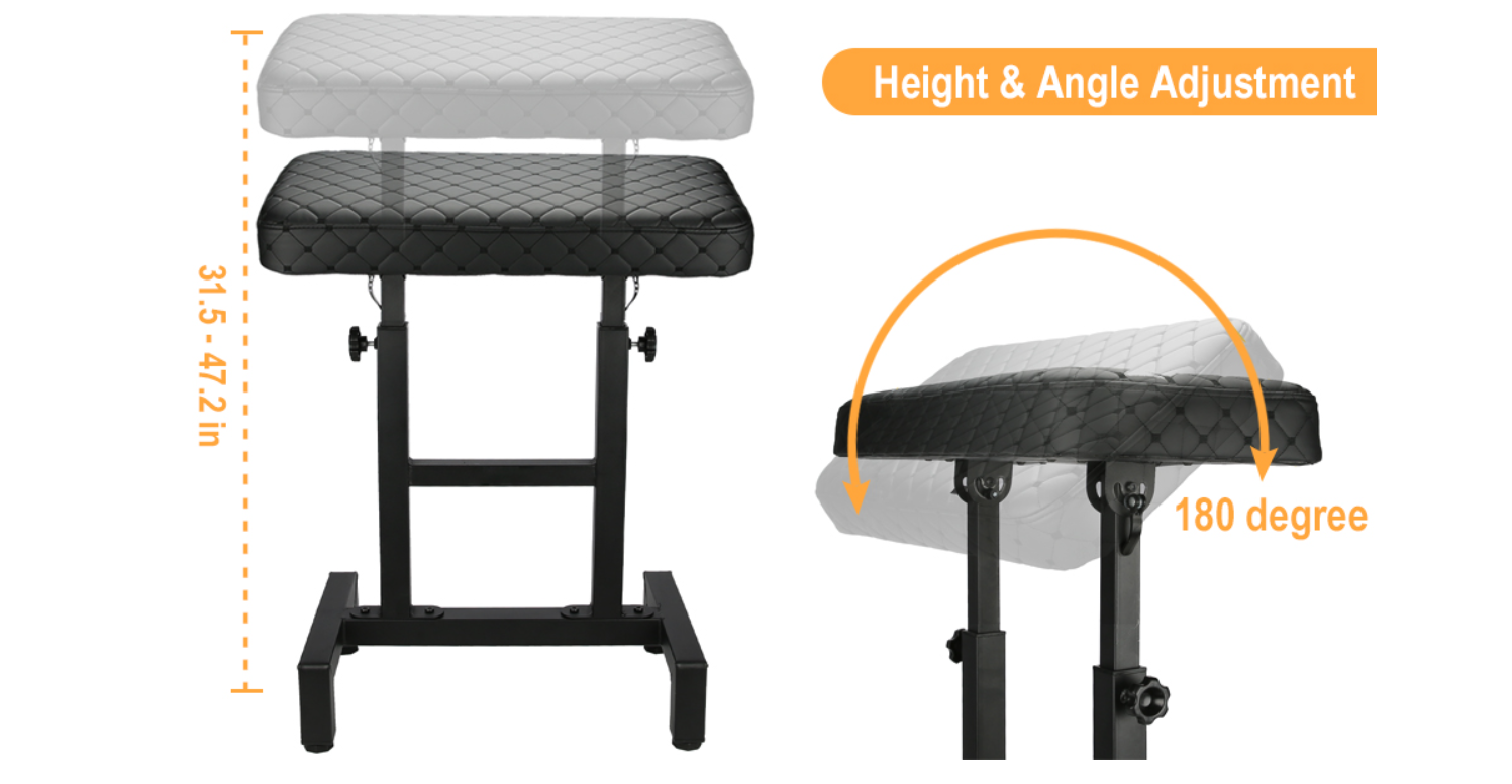 Tattoo Armrest with 2 Magnetic Trays