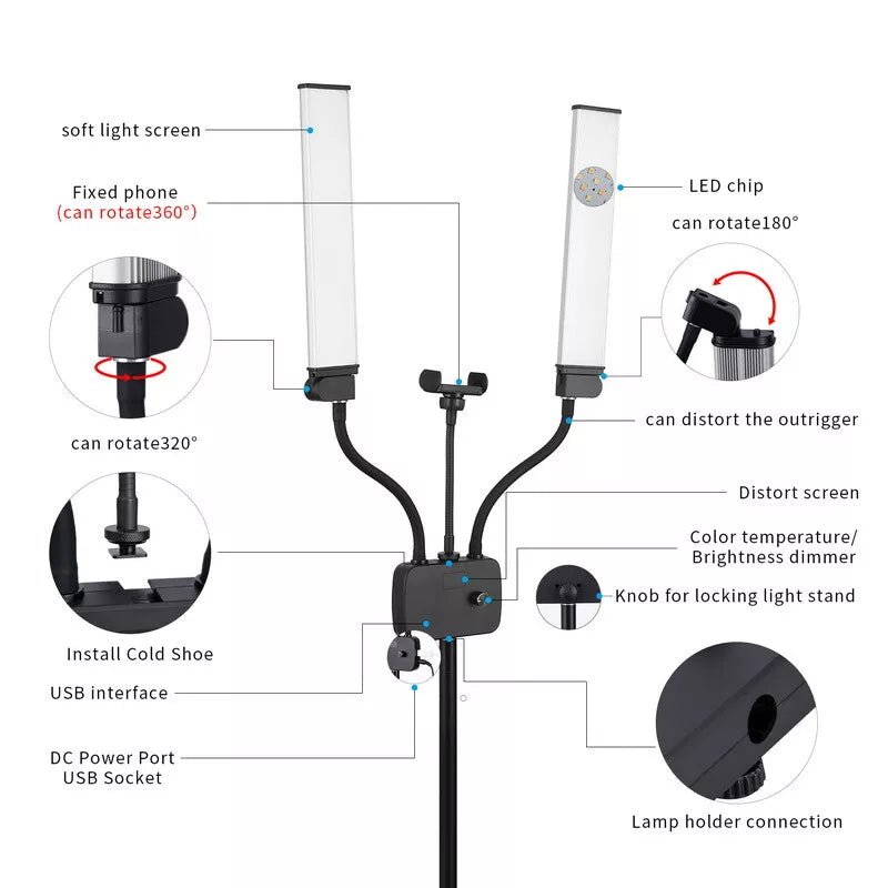 LED Double Flexible Arm Light