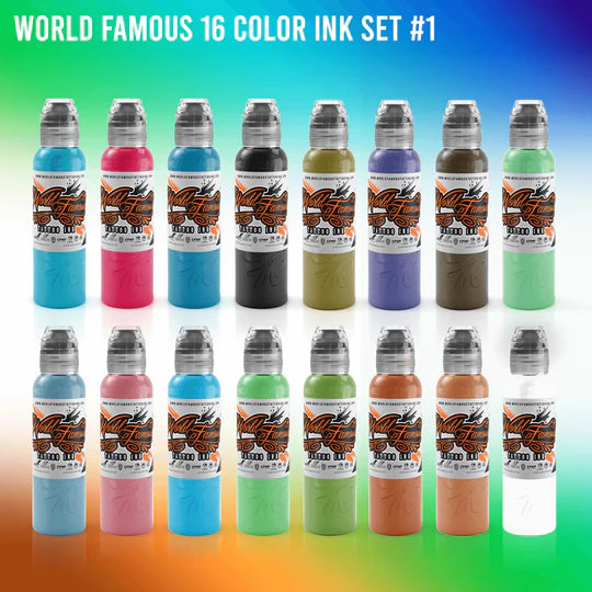 World Famous Sixteen Color Ink Set #1 - 1oz